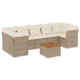 Juego de sofás de jardín con cojines beige 8 pzas ratán PE