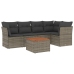 Set de muebles de jardín 6 pzas y cojines ratán sintético gris
