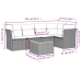 Set de muebles de jardín 6 pzas y cojines ratán sintético gris