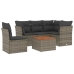 Set de muebles de jardín 6 pzas y cojines ratán sintético gris