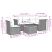 Set de muebles de jardín 6 pzas y cojines ratán sintético gris