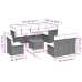 Set de muebles de jardín 9 pzas y cojines ratán sintético gris
