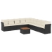 Set de sofás de jardín 10 pzas cojines ratán sintético negro