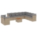 Set de sofás de jardín 11pzas con cojines ratán sintético beige