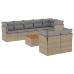 Set de sofás de jardín 9 pzas con cojines ratán sintético beige