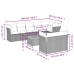 Set de muebles de jardín 9 pzas y cojines ratán sintético gris