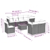 Set de muebles de jardín 9 pzas y cojines ratán sintético gris