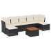 Set de sofás de jardín 8 piezas y cojines ratán sintético negro