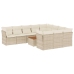 Set de sofás de jardín 11pzas con cojines ratán sintético beige