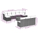 Set de sofás de jardín 11pzas con cojines ratán sintético beige