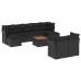 Set de sofás de jardín 10 pzas cojines ratán sintético negro