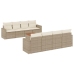 Set de sofás de jardín 9 pzas con cojines ratán sintético beige
