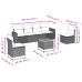 Set de comedor de jardín 7 pzas y cojines ratán sintético negro