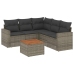 Set de muebles de jardín 6 pzas y cojines ratán sintético gris