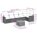 Set sofás de jardín 7 piezas y cojines ratán sintético beige