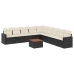 Set de sofás de jardín 10 pzas cojines ratán sintético negro