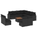 Set de sofás de jardín 12 piezas cojines ratán sintético negro