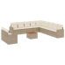 Set de sofás de jardín 12 pzas y cojines ratán sintético marrón