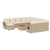 Set sofás de jardín con cojines 13 pzas ratán sintético beige