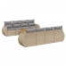 Set de sofás de jardín 9 pzas con cojines ratán sintético beige