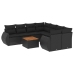 Set de sofás de jardín 8 piezas y cojines ratán sintético negro