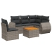 Set de muebles de jardín 6 pzas y cojines ratán sintético gris
