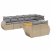 Set de sofás de jardín 9 pzas con cojines ratán sintético beige