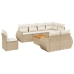 Set de sofás de jardín 9 pzas con cojines ratán sintético beige
