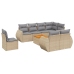 Set de sofás de jardín 9 pzas con cojines ratán sintético beige