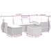 Set de comedor de jardín 7 pzas y cojines ratán sintético negro