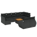 Set de sofás de jardín 10 pzas cojines ratán sintético negro