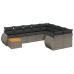 Set de sofás de jardín 10 pzas con cojines ratán sintético gris