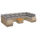 Set de sofás de jardín 11pzas con cojines ratán sintético beige
