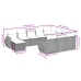Set de sofás de jardín 11pzas con cojines ratán sintético beige
