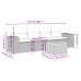 Set de muebles de jardín 5 pzas y cojines ratán sintético negro