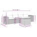 Set de muebles de jardín 5 pzas y cojines ratán sintético negro