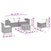 Set de muebles de jardín 6 pzas y cojines ratán sintético gris
