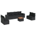 Set de sofás de jardín 8 piezas y cojines ratán sintético negro