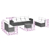 Set de sofás de jardín 9 pzas con cojines ratán sintético beige