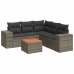 Set de muebles de jardín 6 pzas y cojines ratán sintético gris