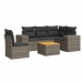 Set de muebles de jardín 6 pzas y cojines ratán sintético gris