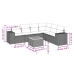 Set sofás de jardín 7 piezas y cojines ratán sintético beige