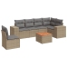 Set sofás de jardín 7 piezas y cojines ratán sintético beige