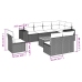 Set de sofás de jardín 9 pzas con cojines ratán sintético beige