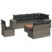 Set de muebles de jardín 9 pzas y cojines ratán sintético gris