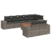 Set de muebles de jardín 9 pzas y cojines ratán sintético gris