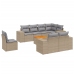 Set de sofás de jardín 9 pzas con cojines ratán sintético beige