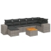 Set de sofás de jardín 8 pzas y cojines ratán sintético gris