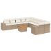Set de sofás de jardín 11pzas con cojines ratán sintético beige