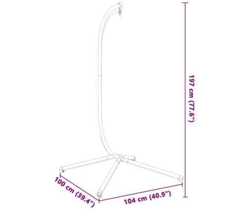 Soporte de silla colgante huevo acero gris antracita